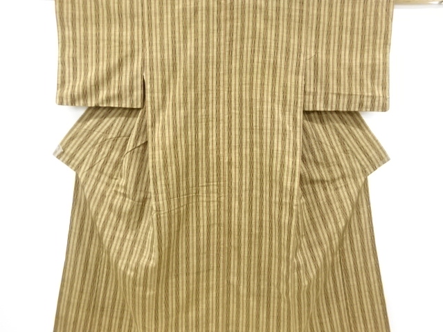 JAPANESE KIMONO / VINTAGE KIMONO / SILK / HAND WOVEN / FUSHI TSUMUGI / ABSTRACT STRIPE